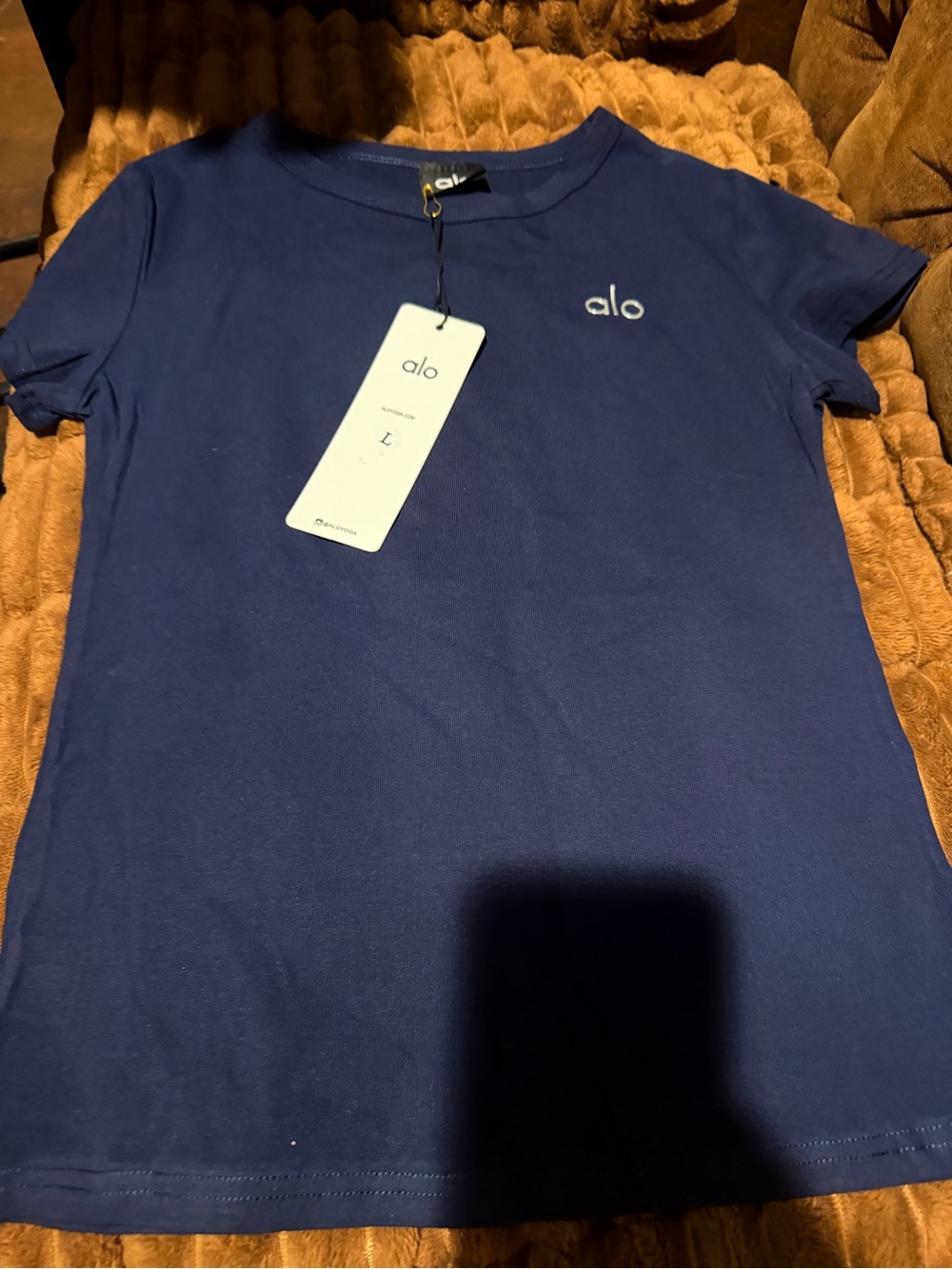 ALO Yoga Navy Short Sleeve Crew Tee